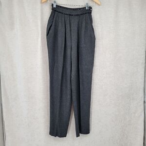 En Route Vintage Micro Houndstooth High Waisted Pleated Trousers Women's Small